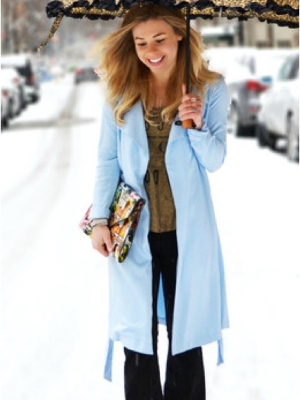 Calvin Klein Pale Blue Trench Coat